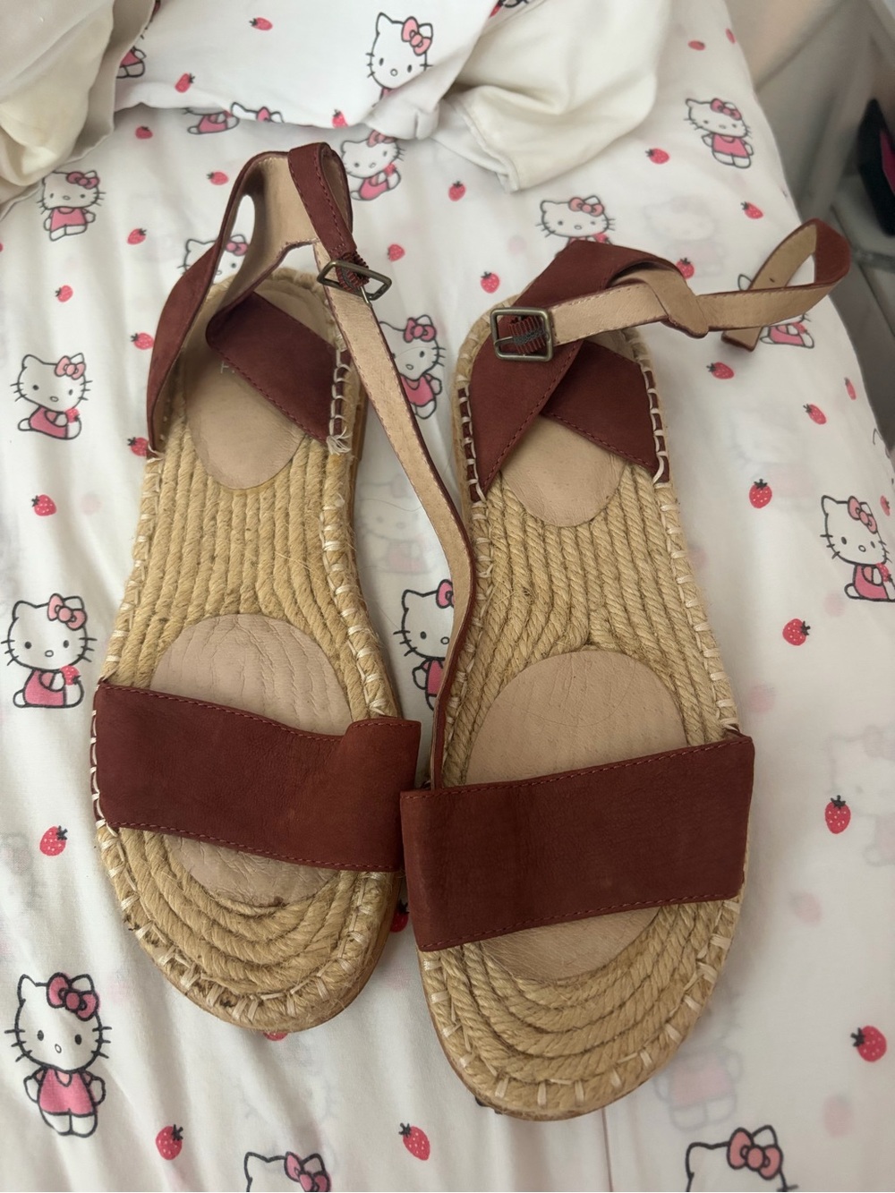 Eileen Fisher Rust Brown Espadrille Ankle-Strap Sandals